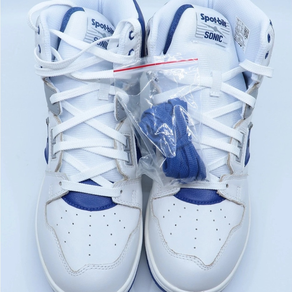 Saucony Sonic Hi sneakers in white & royal - Picture 6 of 7